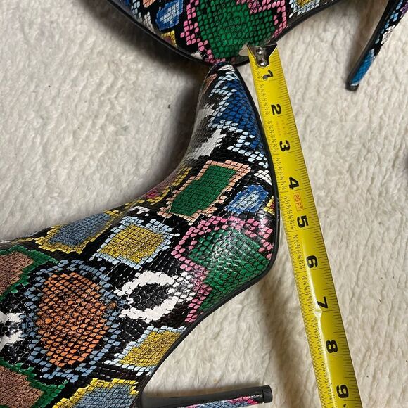 Multicolor Snakeskin Prints thigh high 
Heels boots pointed toe EUR43 run small - Picture 9 of 9